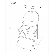 Salokāms metāla krēsls K-566, melns
